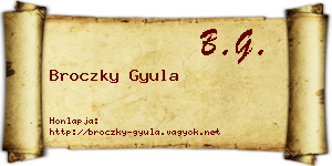 Broczky Gyula névjegykártya